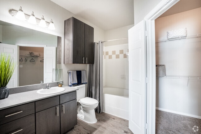2BR, 2BA - 1,024SF - Master Bathroom - Residence at Lake Jackson Apartments