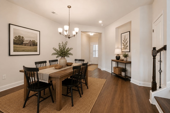 The Dylan Floor Plan welcomes you with an inviting entryway and elegant dining space.