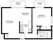 1BR/1BA - 2 Balconies