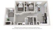 A photo of our 3x1.5 floor plan, The Alma Mater.