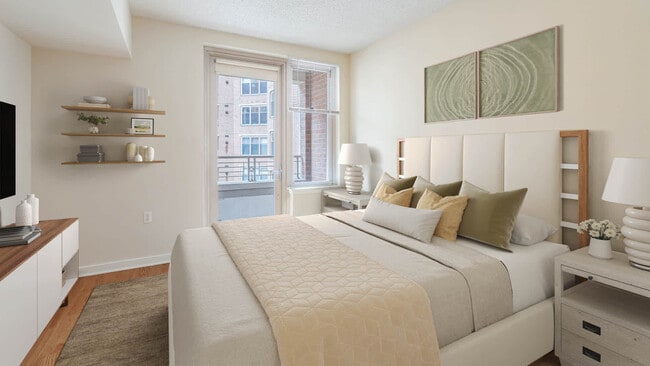 Bedroom with Balcony and Hard Surface Flooring