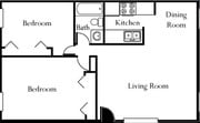 2BR/1BA