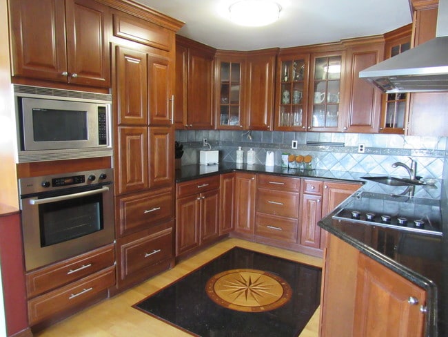Kitchen and granite inlay with compass rose