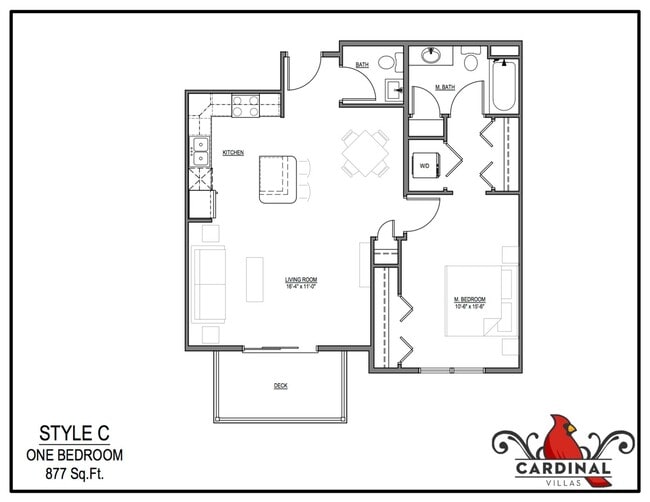 Photo - Spacious 1-bedroom, 1.5 bath, 2nd floor, with Balcony view, Available 7/1/2026 Unit 30-205