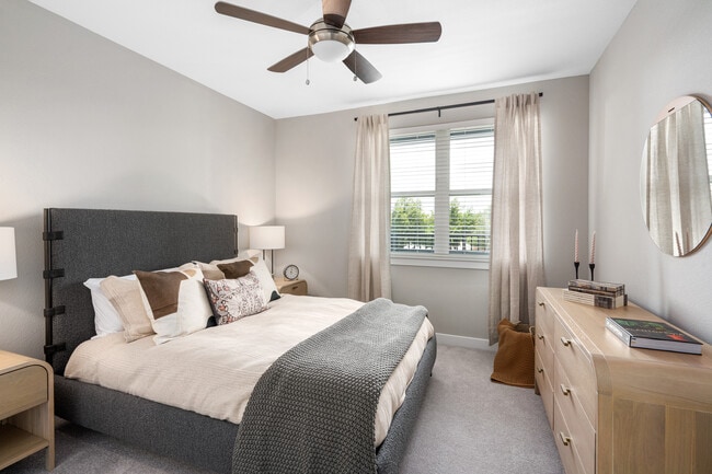 Primary bedroom with ample natural light