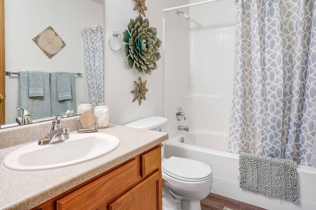 Gorgeous bathroom with great counter space and storage - Oak Meadows
