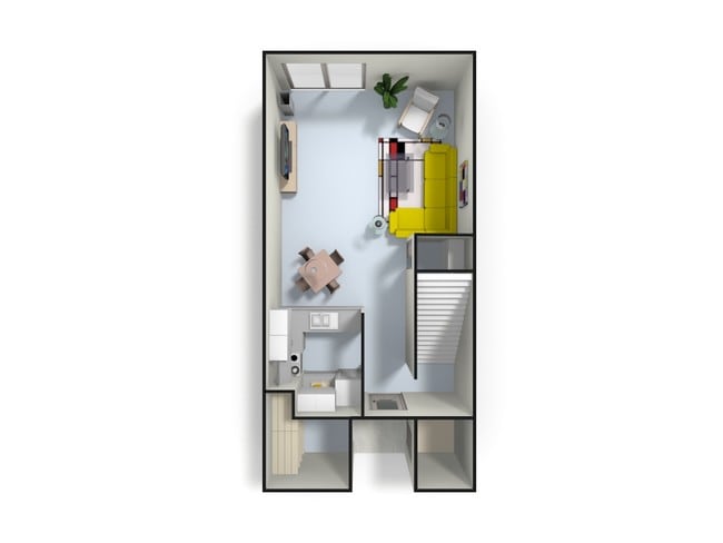 2 BR 1.5 Bath 3D