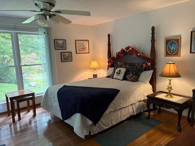 Bedroom #1. FULLY furnished home - bedding to silverware to TV's - 1121 Linville Creek Rd