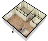 Concord 2 Bedroom - 3D Floor Plan
