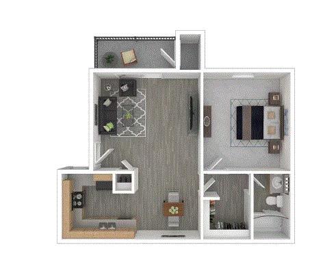 Floor Plan - One Bed, One Bath