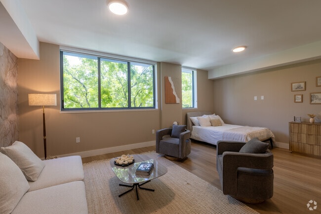 Studio - 1BA -555SF - Living Room & Bed - Residences at Nomi