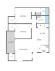 Apartamento de 2 dormitorios y 2 baños, 1075 pies cuadrados.