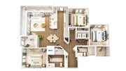 3D Floorplan - Unit_C1-HC_Scheme 1