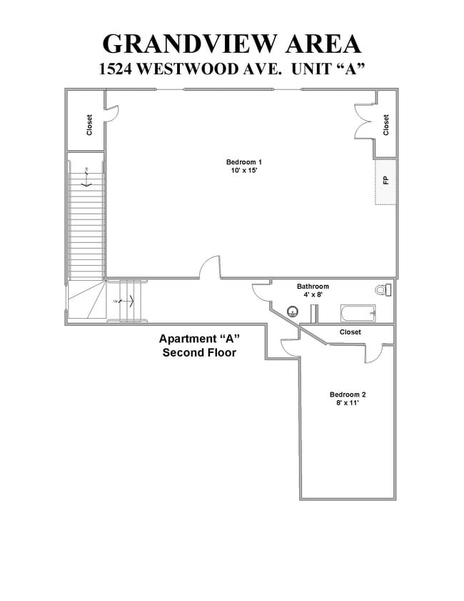 Second Floor Layout - 1524 Westwood Ave Unit Apartment A