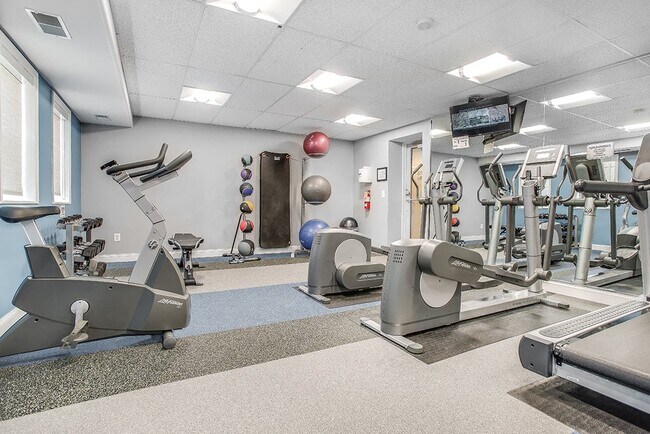 Fitness center with treadmills, machines and free weights