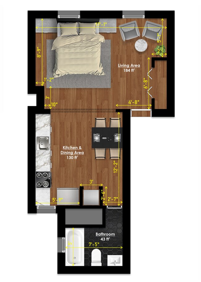 Photo - Newly renovated studio in Brewery Town Unit 2F