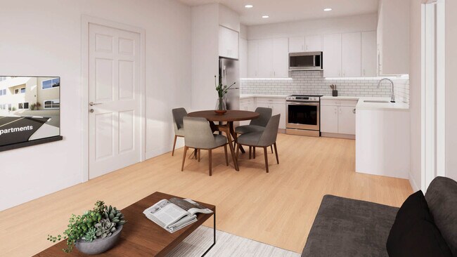 Living Room with Hard Surface Flooring - Alborada Apartments