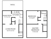 2BR/1BA