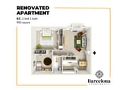 2 bed 1 bath renovated