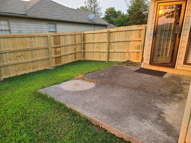 Patio with brand new privacy fence