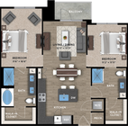 2+2B Floor Plan
