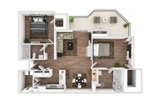 2 Bedroom | 2 Bath | 1181 SF (Attached Garage Available)