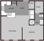 Suite H2R | 1 Bed 1 Bath | 765 sqft