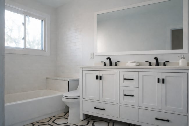 Updated bathroom with double vanity - 721 N Wood Ave Unit 3