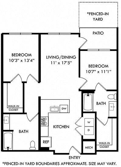 Floor Plan - Palmetto with Fenced-in Yard