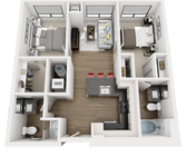 2 Bed 2 Bath - B2