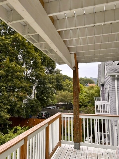 Back deck looking North - 146 Foster St Unit 2BR with Deck