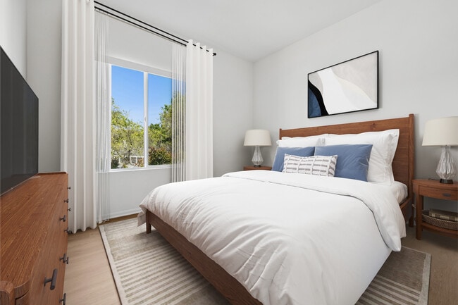 Renovated Package I bedroom with hard surface flooring