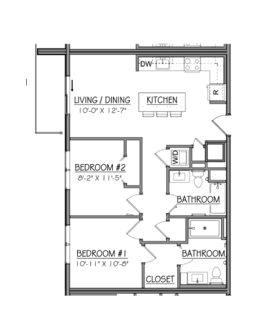 Floor Plan - Block B2BZ | 2 Bed | 2 Bath