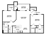 2 Bed 2 Bath | 1233 sqft
