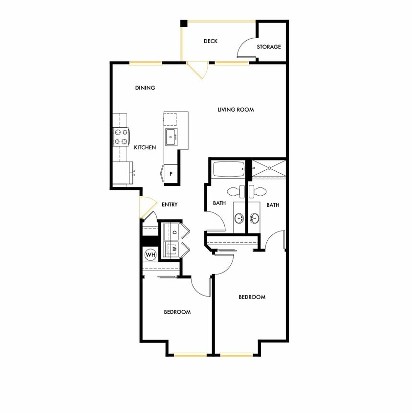 Floor Plan -  South B12 2x2 - Brand New
