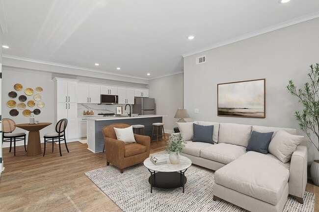 Spacious kitchen and living room - Pointe Grand Cassville at Cartersville