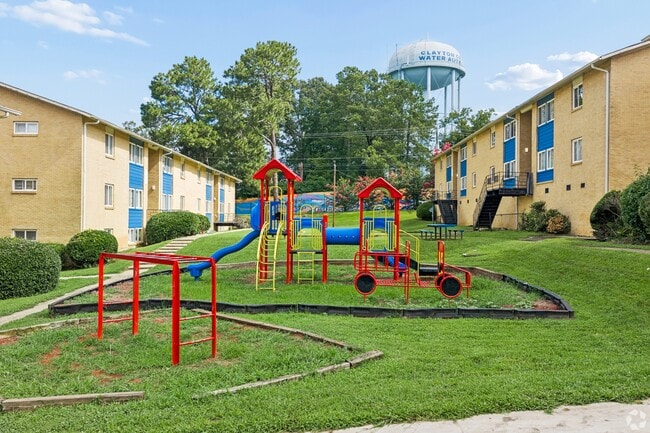 Unwind in the vibrant outdoor playground at The Preserve On Conley Apartments, designed for fun and relaxation. Enjoy ample green space for families and friends. Explore our community today and envision your new lifestyle!