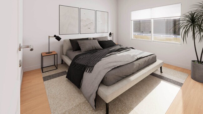 Bedroom with Hard Surface Flooring - Alborada Apartments