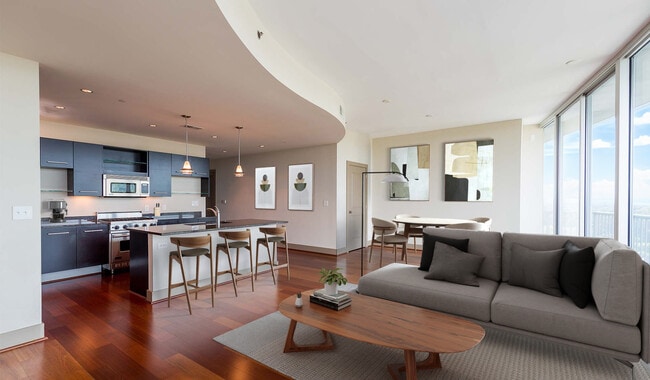 Designer kitchen with granite countertops and stainless steel appliances