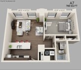 One Bed One Bath 769 sqft