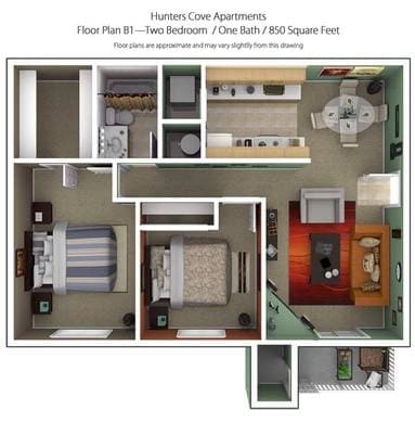 B1 - 2 Bedroom 1 Bath