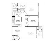 Two Bedroom Two Bath (942 SF)