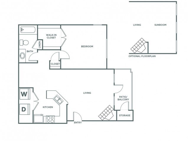 One Bedroom One Bath (875 SF) - One Bedroom One Bath (875 SF)