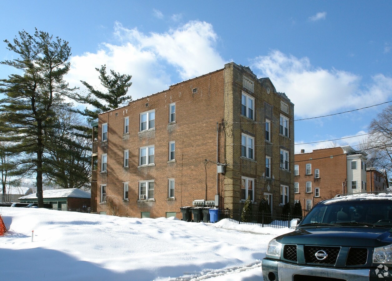building is back lit all day - 45 School St Apartments