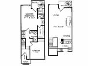 2 Bedroom, 2 1/2 Bath Townhome