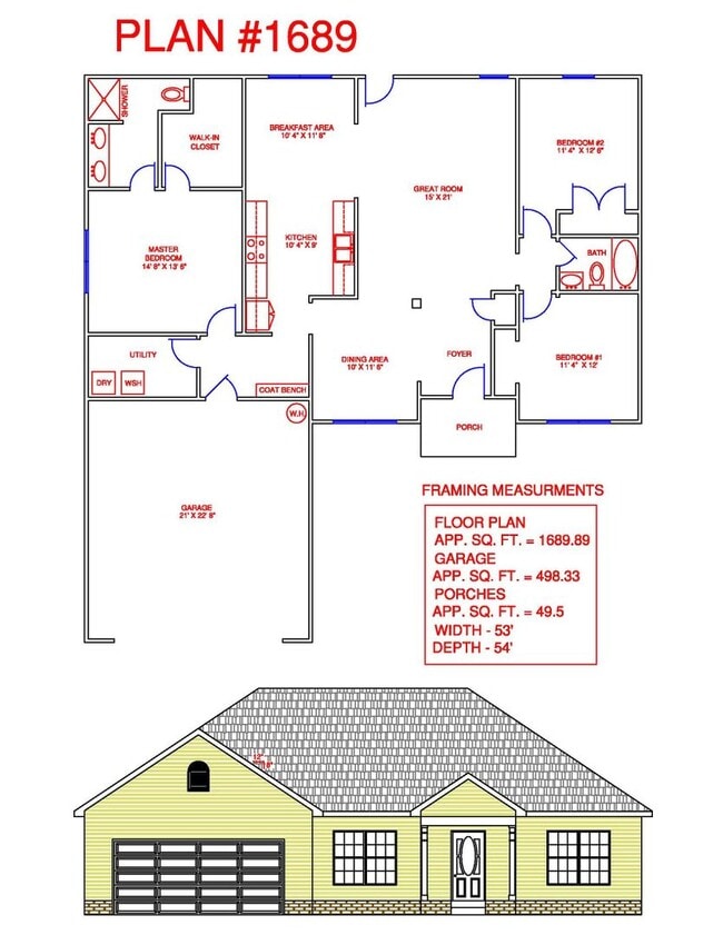 Photo - 3 Bedroom, 2 Bath, 2 Car Garage
