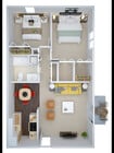 2 Bedroom Ground Level Floorplan