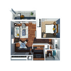 One Bedroom One Bathroom 714 Square Feet