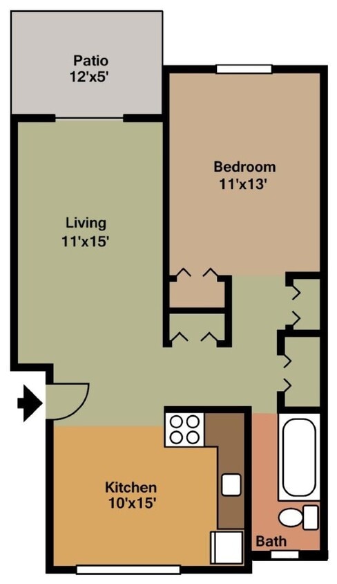 Floor Plan - 1 Bedroom