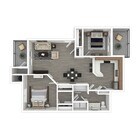 2 BD / 1 BA, 818-833 SF